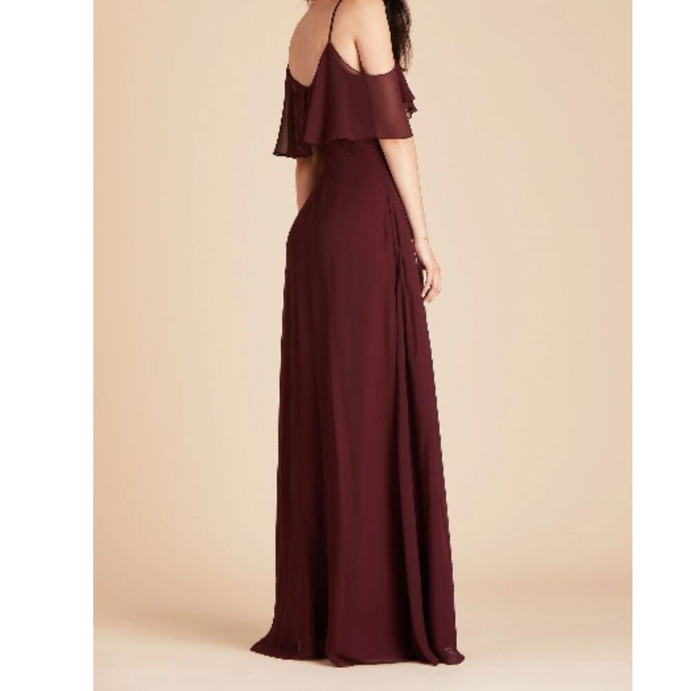 Birdy Grey Cabernet Jane Chiffon Dress Size Small Maxi Zipper Pockets Lined